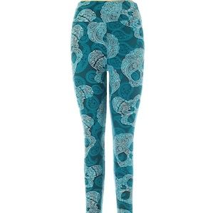 💀☠️ Teal Paisley Skulls! Lularoe OS Leggings